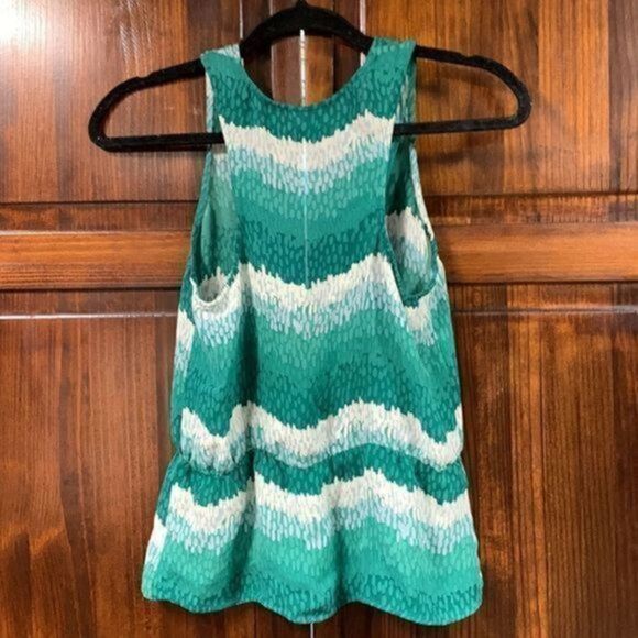 Parker green multicolored tank top blouse size medium - Picture 10 of 14